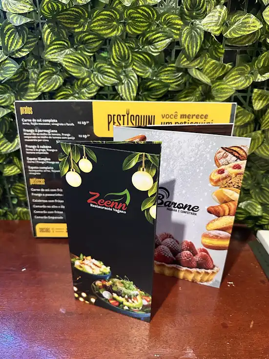 Modelos de cardápio Zeenn, Barone e Pest Sushi